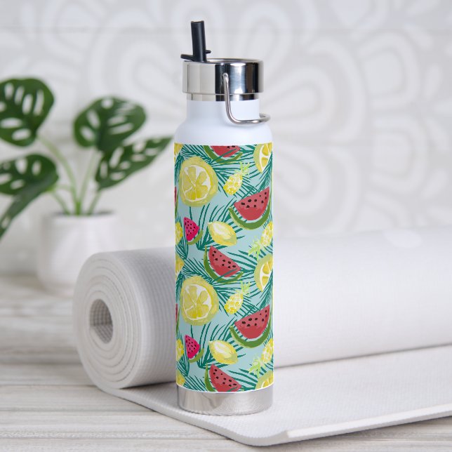 Tropical Beach Fruit Watermelon Lemon Ananas Trinkflasche (Yoga)