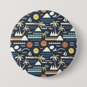 Tropical Beach Fun Muster Button