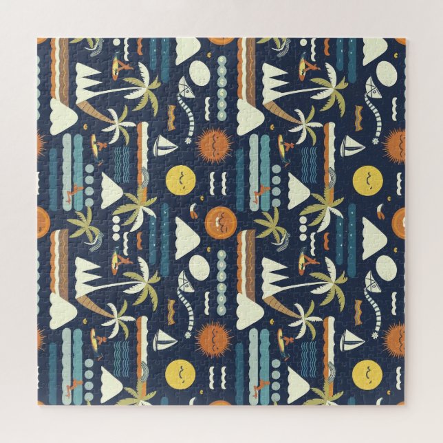 Tropical Beach Fun Muster Puzzle (Horizontal)