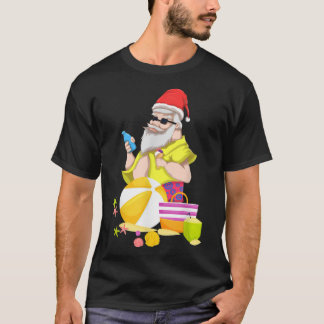 Tropical Beach Funny Santa Hawaii Sommer Weihnacht T-Shirt