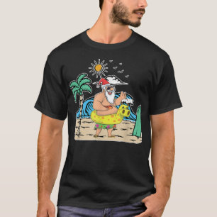Tropical Beach Funny Santa Xmas Sommer I T-Shirt