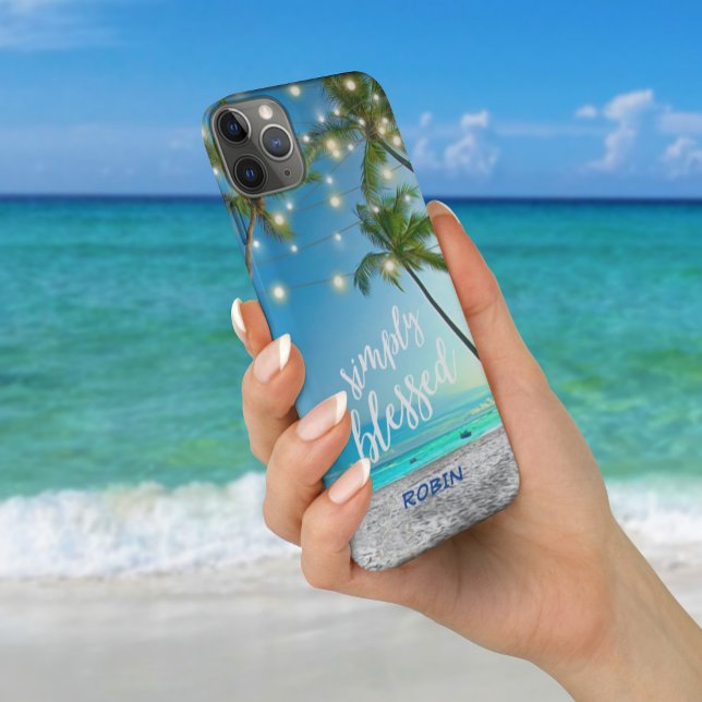 Tropical Beach gesegnet Palmen String Lights Case-Mate iPhone Hülle (Von Creator hochgeladen)