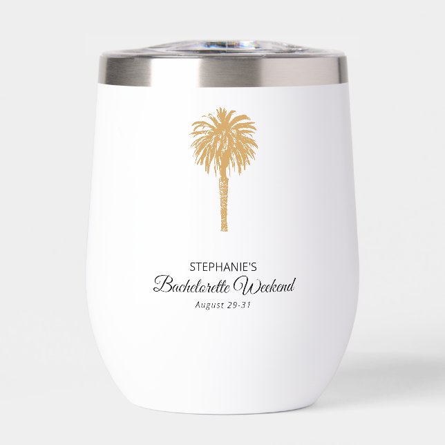 Tropical Beach Gold Palm Zielort Bachelorette (Vorderseite)