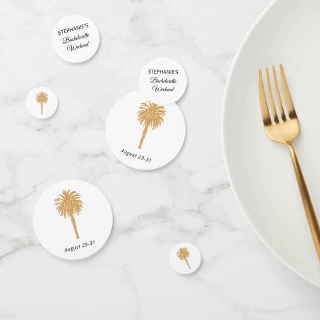 Tropical Beach Gold Palm Zielort Bachelorette Konfetti (Gruppe)