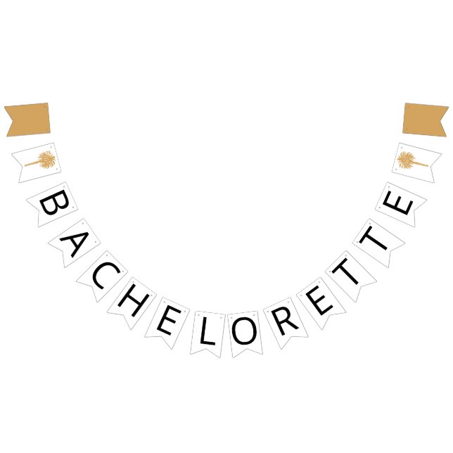 Tropical Beach Gold Palm Zielort Bachelorette Wimpelkette (Alle)