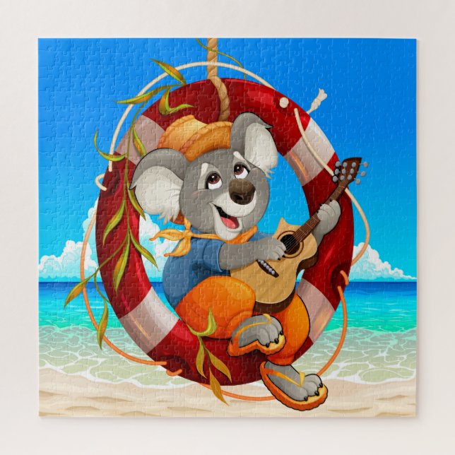 Tropical Beach Guitar spielt Koala Puzzle (Vertikal)