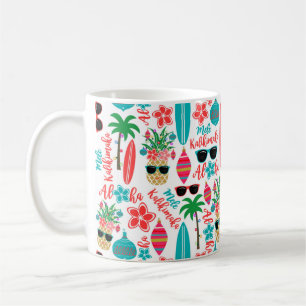 Tropical Beach Hawaiian Ananas Mele Kalikimaka Kaffeetasse