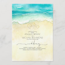 Tropical Beach Heart Watercolor Shore Hochzeit