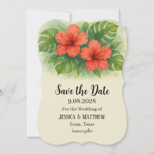 Tropical Beach Hibiskus Blume Hochzeit Einladung