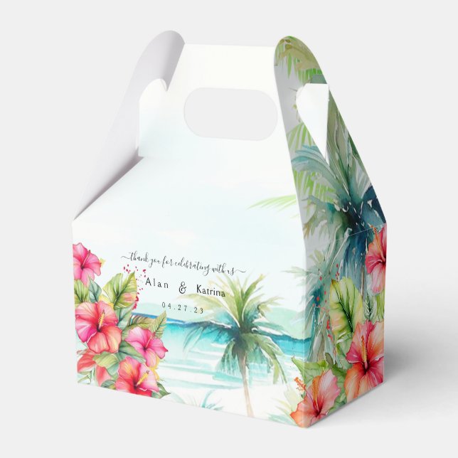 Tropical Beach Hibiskus Fevor Box Geschenkschachtel (Vorderseite)