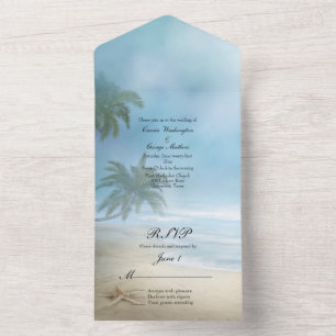 Tropical Beach Hochzeit  All In One Einladung