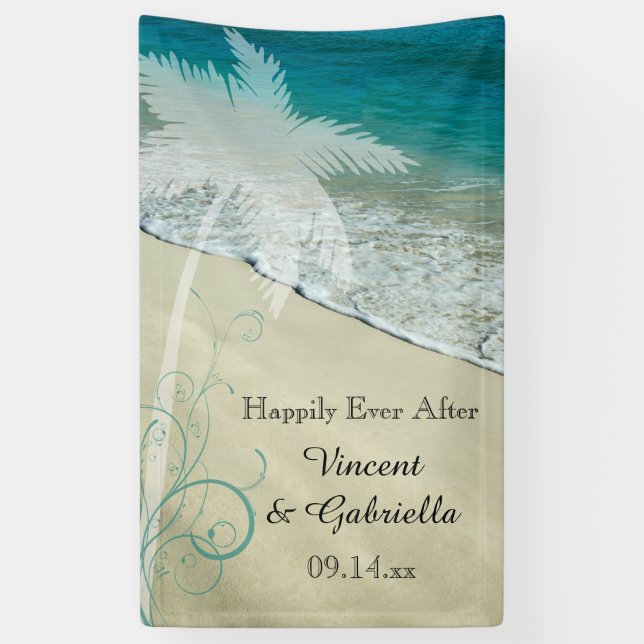 Tropical Beach Hochzeit Banner (Vertikal)