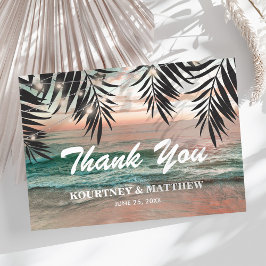 Tropical Beach Hochzeit Dankeskarte