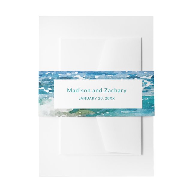 Tropical Beach Hochzeit Einladungsbanderole (Vorderseite Beispiel)