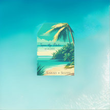 Tropical Beach Hochzeit in Urlaubsort - Gepäckmark