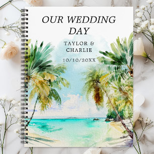 Tropical Beach Hochzeit in Urlaubsort Planner Notizbuch