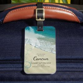 Tropical Beach Hochzeit in Urlaubsort Save the Dat Gepäckanhänger