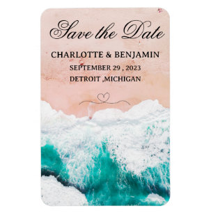 Tropical Beach Hochzeit in Urlaubsort Save the Dat Magnet