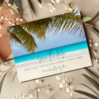 Tropical Beach Hochzeit in Urlaubsort Save the Dat