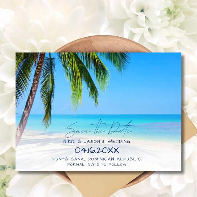Tropical Beach Hochzeit in Urlaubsort Save the Dat Save The Date (Tropical Beach Destination Wedding Save the Date)