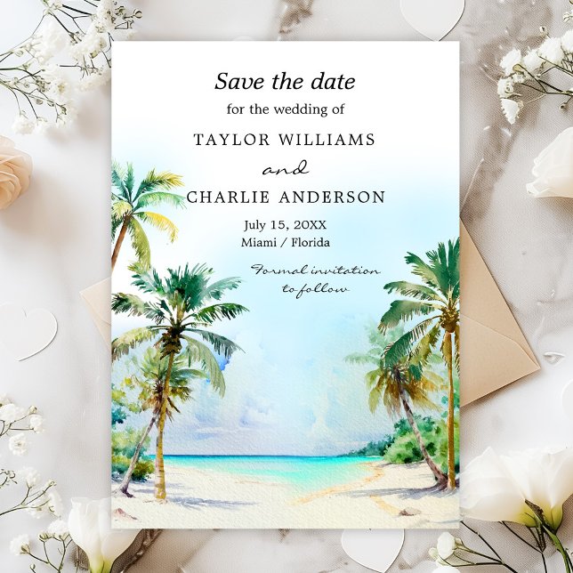 Tropical Beach Hochzeit in Urlaubsort Save The Date (Von Creator hochgeladen)
