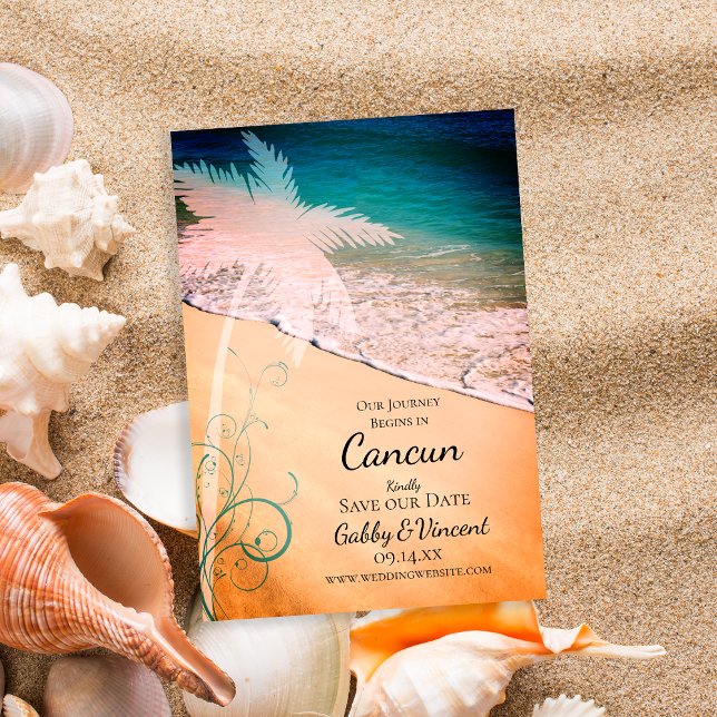 Tropical Beach Hochzeit in Urlaubsort Save The Date (Von Creator hochgeladen)