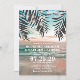 Tropical Beach Hochzeit | Lichtzeichenfolge Einladung