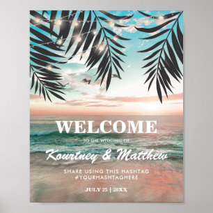 Tropical Beach Hochzeit   Lichtzeichenfolge Poster