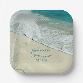Tropical Beach Hochzeit Pappteller