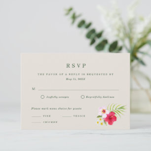 Tropical Beach Hochzeit RSVP Karte