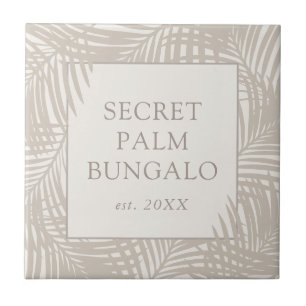 Tropical Beach House Taupe Palm Muster Fliese