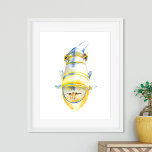 Tropical Beach House Watercolor Art Poster<br><div class="desc">Ideal für Schlafzimmer,  Badezimmer und Wohnbereiche in Ihrem tropischen Strandhaus. Diese farbenfrohe Fischkunst zeigt eine Nachbildung meiner original handbemalten Aquarellkönigin triggerfish. Es passt zu meiner Dekorationssammlung an der Küste und ist perfekt für Ihre Hütte am Strand. Weitere ozeanische Aquarellkunst von Victoria Grigaliunas finden Sie unter www.zazzle.com/dotellabelle</div>