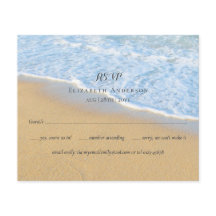 Tropical Beach Initials Sand Wedding RSVP