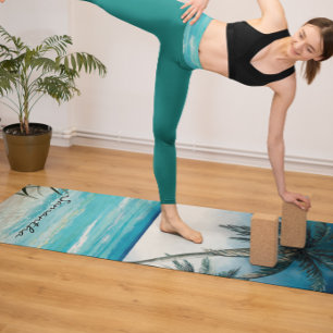 Tropical Beach Island Ocean Landscape Name Yogamatte