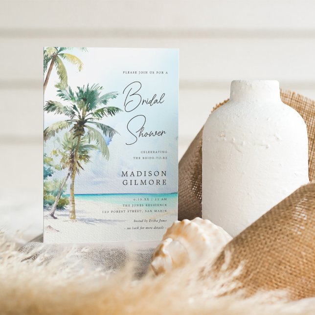 Tropical Beach Island Wedding Brautparty Einladung (Von Creator hochgeladen)