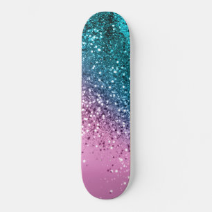 Tropical Beach Lady Glitzer #8 Skateboard