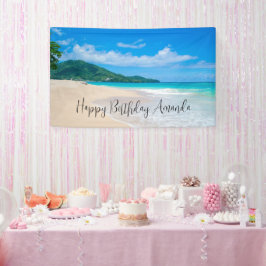 Tropical Beach Landschaftlich Foto Geburtstag Banner
