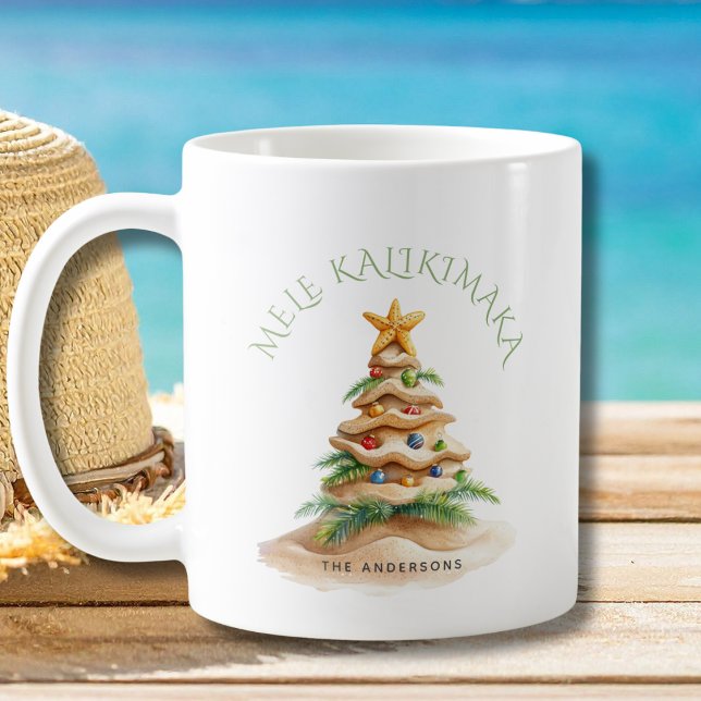 Tropical Beach Mele Kalikimaka Christmas Tree  Kaffeetasse (Von Creator hochgeladen)