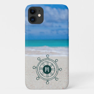 Tropical Beach Nautical Ship-Ruder Monogram Case-Mate iPhone Hülle