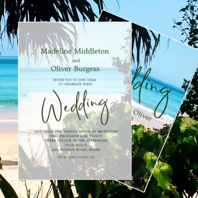 Tropical Beach Ocean Blue Hochzeit in Urlaubsort Einladung (Von Creator hochgeladen)