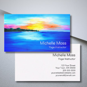 Tropical Beach Ocean Paradise Sunset Business Card Visitenkarte