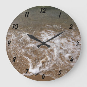 Tropical Beach Ocean Sea Waves Foto Landschaftlich Große Wanduhr