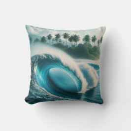 Tropical Beach Ocean Wave Crescendo Palmen Kissen