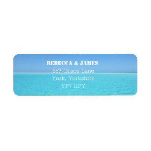 Tropical Beach Ocean Wedding Return Label