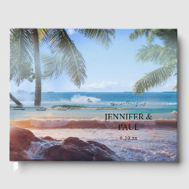 Tropical Beach Palm Hochzeit in Urlaubsort Gästebuch