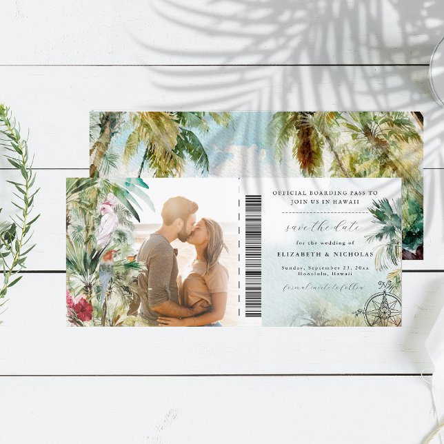 Tropical Beach Palm Tree | Boarding Pass (Von Creator hochgeladen)