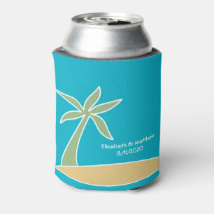 Tropical Beach Palm Tree Gastgeschenk Hochzeit Coo Dosenkühler