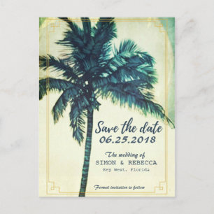 Tropical Beach Palm Tree Key West Save the Date Ankündigungspostkarte