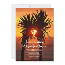 Tropical Beach Palm Tree Ocean Sunset Hochzeit
