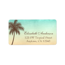 Tropical Beach Palm Tree Personalisiert Adressaufkleber